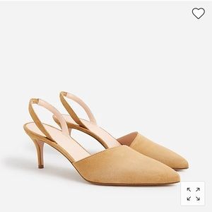 J Crew Colette asymmetrical slingback pumps in suede